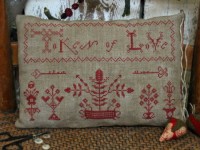 Token of Love Redwork Sampler Pillow E-pattern